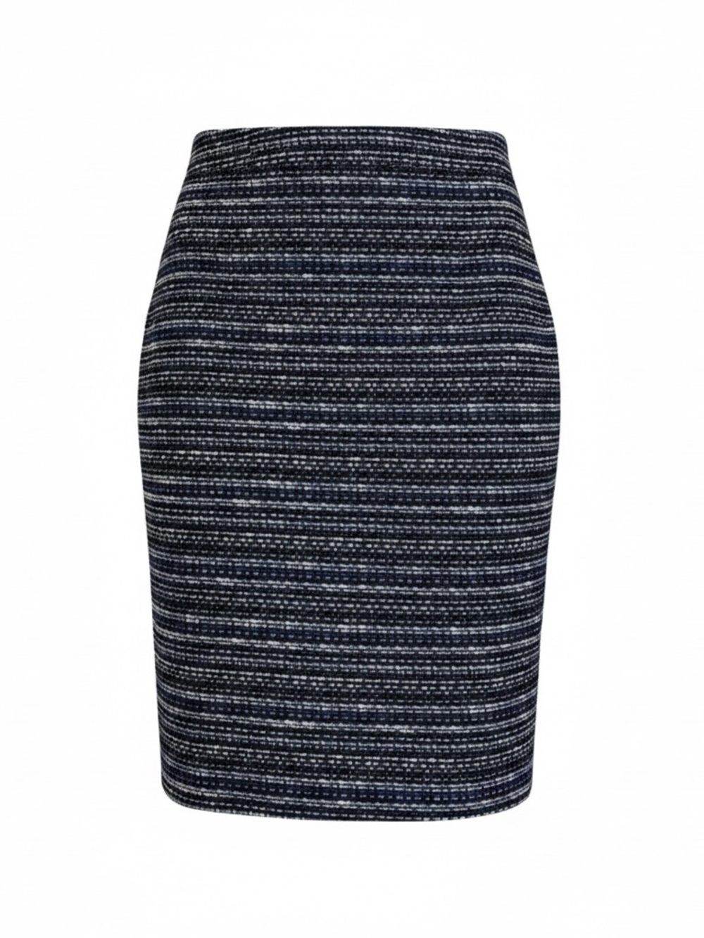 J Crew Factory Womens Size 4 Black Blue Tweed Pencil Skirt Preppy Career Wool